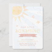 Invitation Notre petit papillon d'aquarelle soleil Anniversai (Devant)