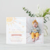 Invitation Notre petit papillon d'aquarelle soleil Anniversai (Debout devant)