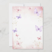 Invitation Notre petit papillon tourne un rose et violet (Dos)