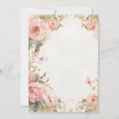 Invitation Notre Petit Papillon tourne une Fleur Rose (Dos)