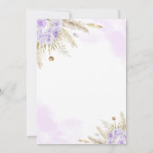 Invitation Notre petit papillon violet Boho Anniversaire (Dos)