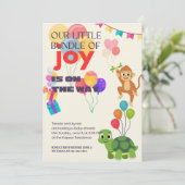 Invitation Notre petit paquet de joie est en route. (Debout devant)