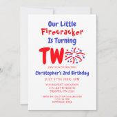 Invitation Notre petit pétard 2e anniversaire (Devant)