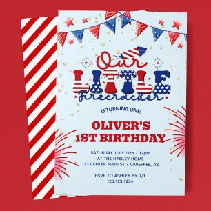 Invitation Notre Petit Pétard Bleu 1er Anniversaire