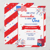 Invitation Notre petit pétard devient un anniversaire (Devant / Derrière)