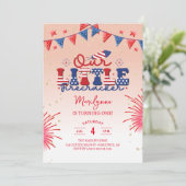 Invitation Notre Petit Pétard Peach 1ère fête d'anniversaire (Debout devant)