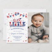 Invitation Notre petit pétard photo 1er anniversaire (Devant)