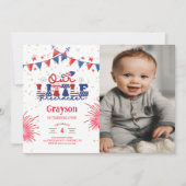 Invitation Notre petit pétard photo de fête d'anniversaire 1e (Devant)