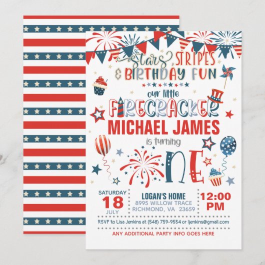 Invitation Notre Petit Pirateur 1er Anniversaire (S&S) (Devant / Derrière)