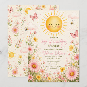 Invitation Notre Petit Rayon de Soleil 2e Anniversaire