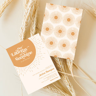 Invitation Notre petit rayon de soleil Baby Shower Bohème