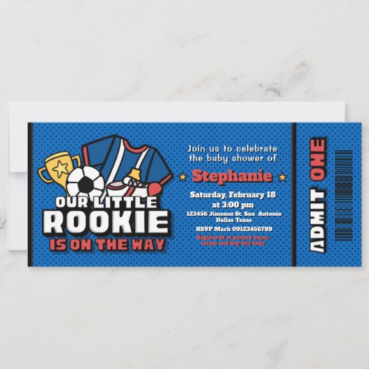 Invitation Notre petit recrue est sur le chemin Ticket (Devant)