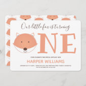 Invitation Notre petit renard devient un premier anniversaire (Devant / Derrière)