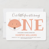 Invitation Notre petit renard devient un premier anniversaire (Devant)