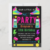 Invitation notre petit Retro Neon 80's 13th Birthday Party (Devant)