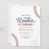 Invitation Notre petit rookie Baseball 1er anniversaire (Devant)