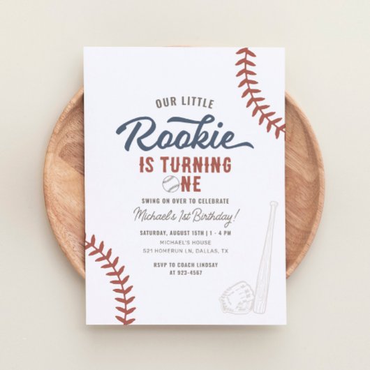 Invitation Notre petit rookie Baseball 1er anniversaire