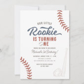 Invitation Notre petit rookie Baseball 1er anniversaire (Devant)