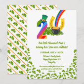 Invitation Notre petit shamrock fait deux fêtes d'anniversair (Devant / Derrière)