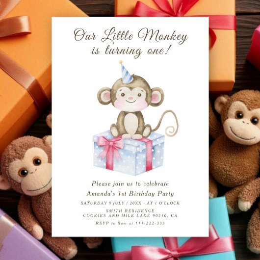 Invitation Notre petit singe premier anniversaire