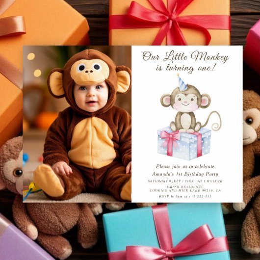 Invitation Notre petit singe premier anniversaire
