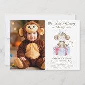 Invitation Notre petit singe premier anniversaire (Devant)