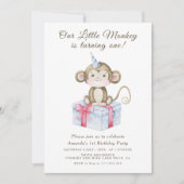 Invitation Notre petit singe premier anniversaire (Devant)
