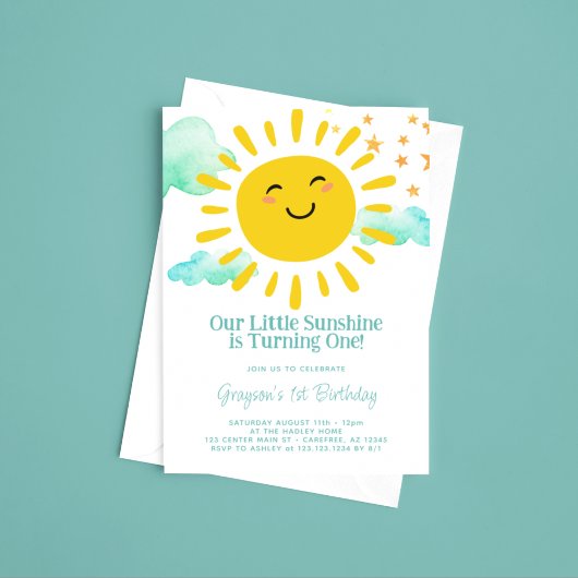 Invitation Notre petit soleil 1er anniversaire