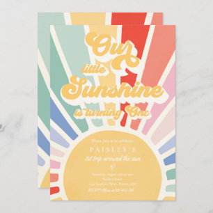 Invitation Notre Petit Soleil 1er Anniversaire Arc-en-ciel Mu