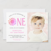 Invitation Notre Petit Soleil 1er Anniversaire Photo (Devant)