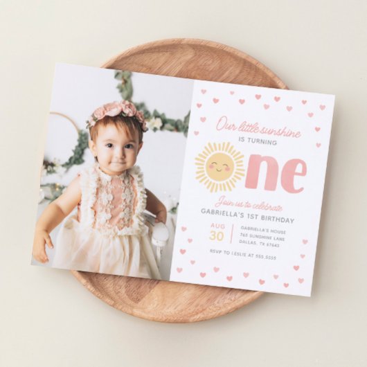 Invitation Notre Petit Soleil 1er Anniversaire Photo
