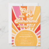 Invitation Notre Petit Soleil 2e Anniversaire Bright Rainbow (Devant)