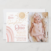 Invitation Notre Petit Soleil Arc-en-ciel 1ère photo d'annive (Devant)