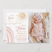 Invitation Notre Petit Soleil Arc-en-ciel 2e photo d'annivers (Devant)