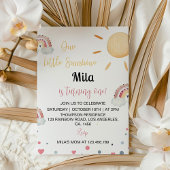 Invitation Notre Petit Soleil Arc-en-ciel Anniversaire 1er