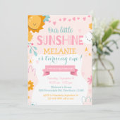 Invitation Notre Petit Soleil Cute Rose Girl Premier Annivers (Debout devant)