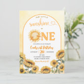 Invitation Notre petit soleil est un thème d'été premier anni (Debout devant)