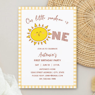 Invitation Notre petit soleil est une photo Anniversaire de e