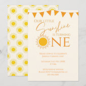 Invitation Notre Petit Soleil Fait Son Anniversaire (Devant / Derrière)