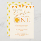 Invitation Notre Petit Soleil Fait Son Premier Anniversaire (Devant / Derrière)