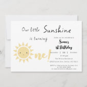 Invitation Notre Petit Soleil Fait Son Premier Anniversaire C (Devant)