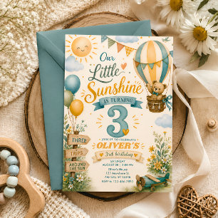 Invitation Notre Petit Soleil Fait Trois Ans Montgolfière