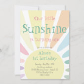 Invitation Notre Petit Soleil fête son premier anniversaire (Devant)