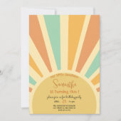 Invitation notre petit soleil grand soleil avec rayons annive (Devant)