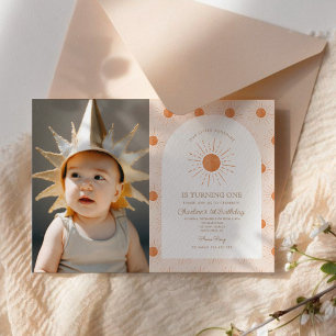 Invitation Notre Petit Soleil Photo d'anniversaire 