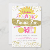 Invitation Notre petit soleil premier anniversaire (Devant)