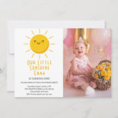Invitation Notre petit soleil premier anniversaire photo de f (Devant)