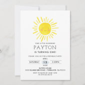 Invitation Notre Petit Soleil Soleil 1er Anniversaire (Devant)