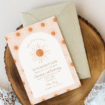 Invitation Notre Petit Soleil Soleil Rétro Minimal 1er Annive<br><div class="desc">Photo Notre Petit Soleil Tournant Un Soleil 1Er Anniversaire</div>