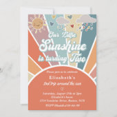 Invitation Notre Petit Soleil Tourne Un 2E Anniversaire (Devant)